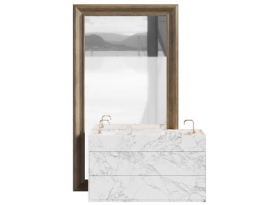 现代轻奢洗手台 镜子