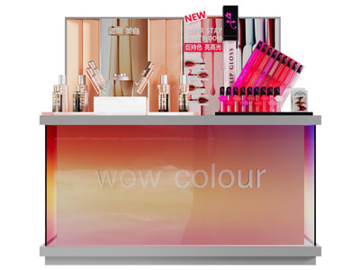 现代化妆品摆台 展示台 美妆前台陈列 彩妆陈列架