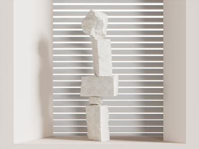 现代石头艺术品摆件组合