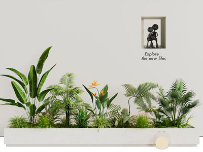 现代室内花坛花草植物景观园艺小品