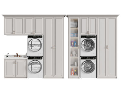 美式阳台洗衣机收纳柜