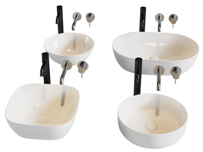 现代陶瓷洗手盆 水龙头