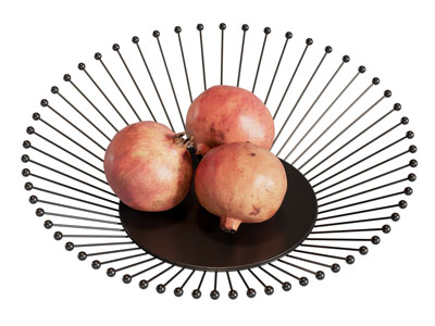 现代金属网果篮 石榴 水果食物