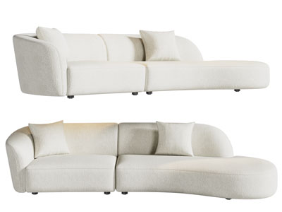 现代弧形多人沙发3d模型 现代弧形多人沙发