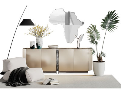 现代玄关柜 边柜 懒人沙发 落地灯3d模型 现代玄关柜 边柜 懒人沙发 落地灯