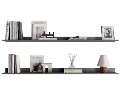 现代墙面隔板书本 装饰画摆件组合