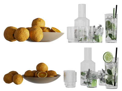 现代玻璃凉水壶 杯子 果盘 茶具杯子