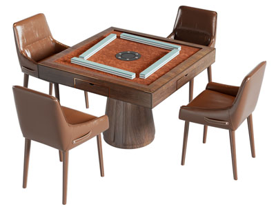 现代方形麻将娱乐桌椅组合