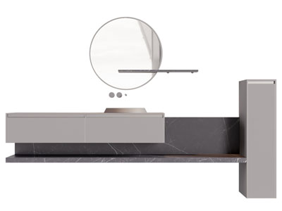 现代洗手台 镜子 卫浴柜