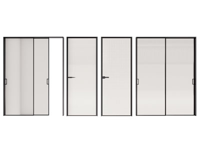 现代玻璃推拉门3d模型 现代玻璃推拉门