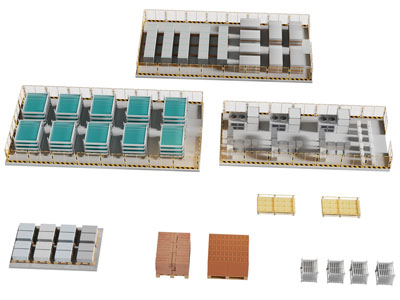 现代中央空调外机 排风扇 砖块3d模型 现代中央空调外机 排风扇 砖块