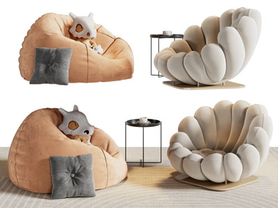 现代花朵造型的懒人沙发