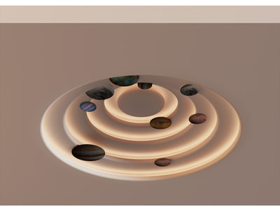 侘寂风景观行星 元宇宙天花吊顶3d模型 侘寂风景观行星 元宇宙天花吊顶