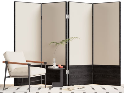 现代屏风 休闲椅子 边几3d模型 现代屏风 休闲椅子 边几