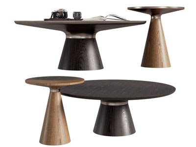 现代圆形茶几边几3d模型 现代圆形茶几边几