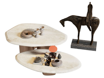 侘寂风不规则茶几 抽象雕塑摆件3d模型 侘寂风不规则茶几 抽象雕塑摆件