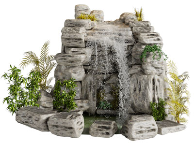 新中式假山 石头 瀑布水景园艺小品