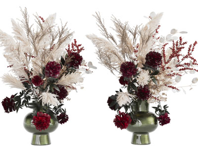 现代绿色花瓶花卉 摆件组合