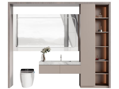 现代洗手台 镜子 卫浴柜架