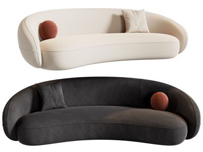 现代弧形多人沙发3d模型 现代弧形多人沙发