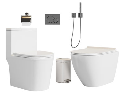 现代马桶 垃圾桶 卫浴小件