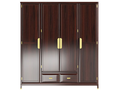 新中式红木衣柜3d模型 新中式红木衣柜