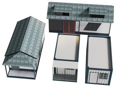 现代集装箱房屋 平房 建筑