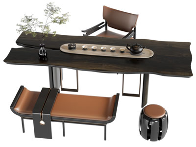 新中式茶桌椅组合