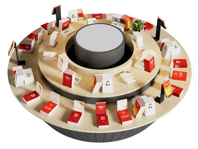 现代党建书籍展台 展柜 展示台