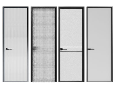 现代玻璃平开门 房门3d模型 现代玻璃平开门 房门