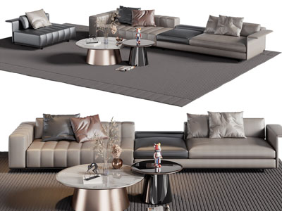 现代多人沙发 茶几组合