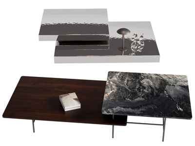 现代长方形拼接茶几3d模型 现代长方形拼接茶几