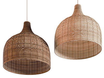 侘寂风编织灯罩吊灯