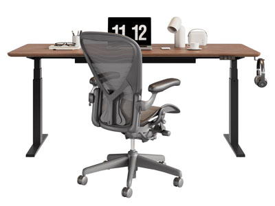 现代书桌椅组合3d模型 现代书桌椅组合