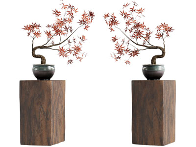 侘寂风陶艺花瓶花卉摆件组合