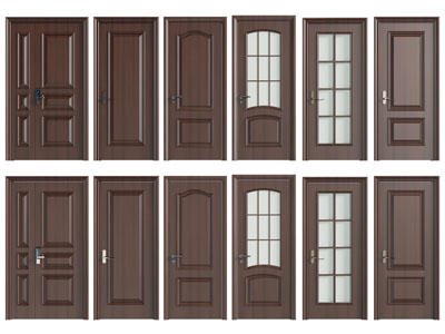 现代密码锁防盗门 入户门 平开门 房门3d模型 现代密码锁防盗门 入户门 平开门 房门