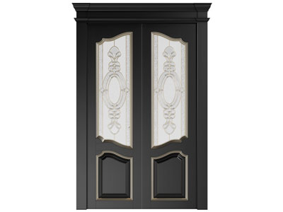 法式双开门 雕花玻璃门3d模型 法式双开门 雕花玻璃门