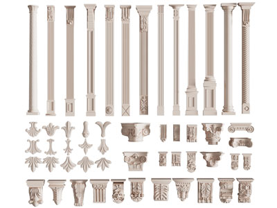 现代罗马柱子 柱头 柱顶 雕花构件