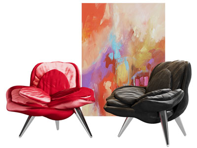 现代休闲椅子 地画