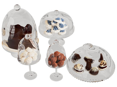 欧式点心 巧克力糕点玻璃保鲜盒