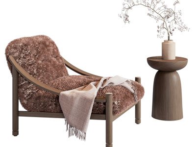 现代休闲椅子 边几