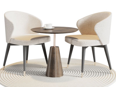 现代休闲椅子 边几