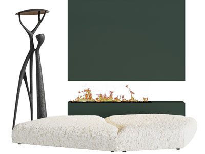 现代多人沙发 壁炉火炉3d模型 现代多人沙发 壁炉火炉