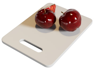 现代砧板 苹果 水果食物