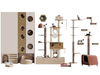 现代猫房子 猫爬架 猫玩具 生活用品