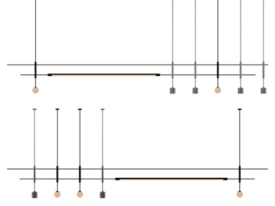 现代金属线条吊灯