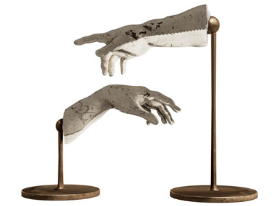 现代人手雕塑雕刻摆件组合