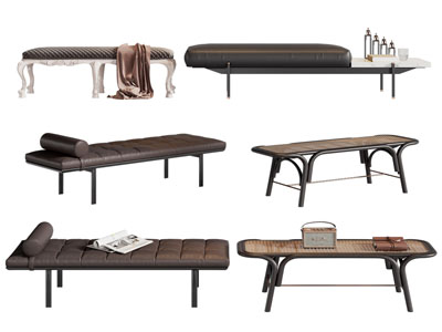 现代床尾凳组合