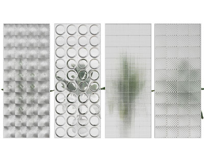 现代花纹玻璃砖隔断3d模型 现代花纹玻璃砖隔断