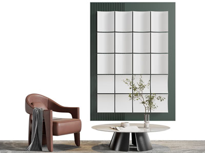 现代立体装饰挂画 休闲椅子 边几